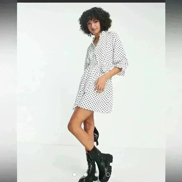 AWARE BY VERO MODA Cornelia V-Neck Three-Quarter Sleeve Dress in Snow White - Picture 2 of 8